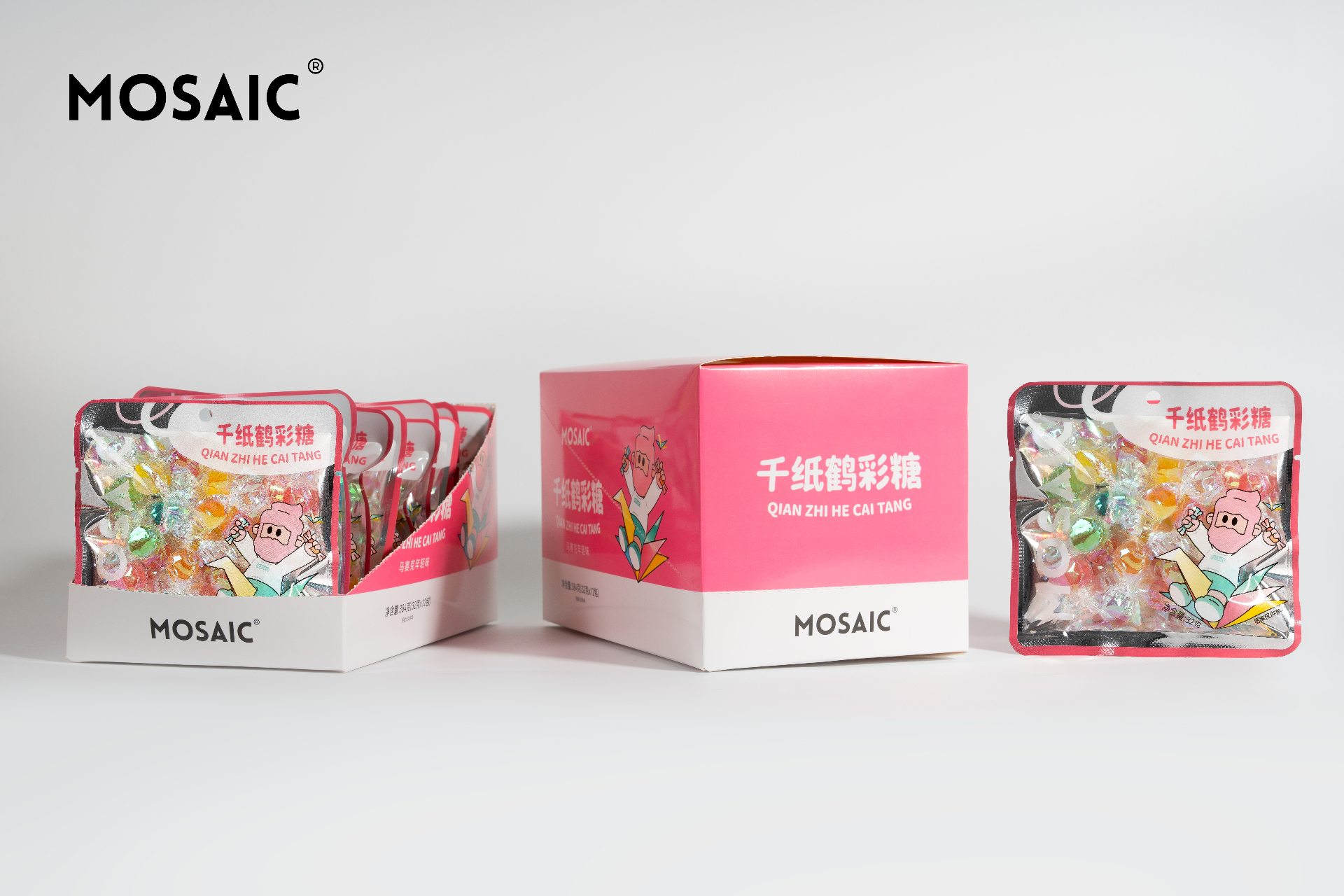 MOSAIC Origami Crane Colored Candy