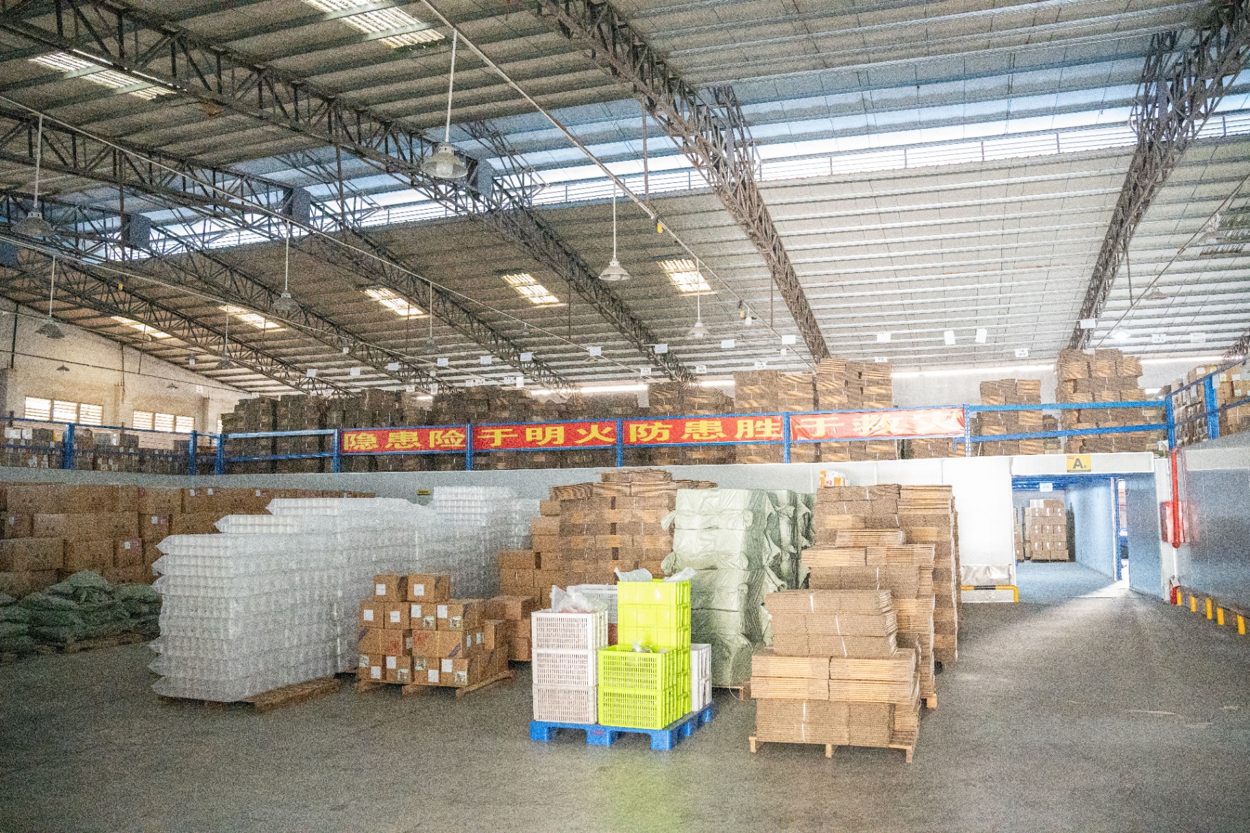 Packaging materials warehouse inside MOSAIC's production base