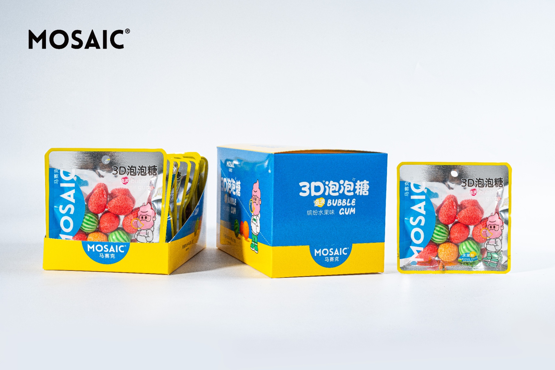 MOSAIC 3D Bubble Gum — Fruit Shape